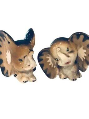 Vintage Brown Elephants Salt & Pepper Shakers